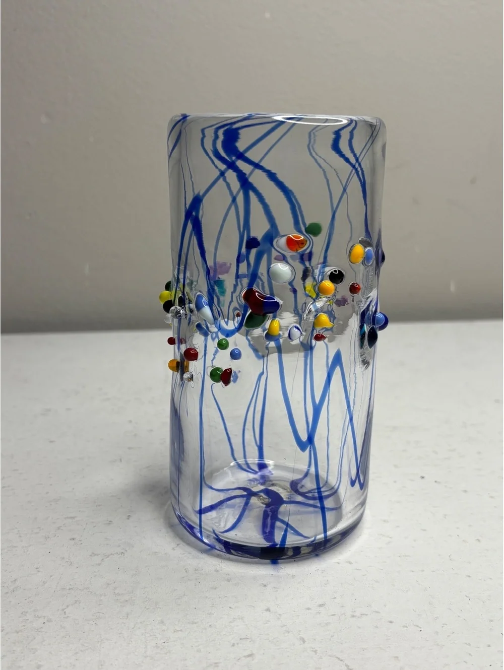Rare James Moody Hand Blown Art Glass Signed Tumbler 5 7/8 inches Tall